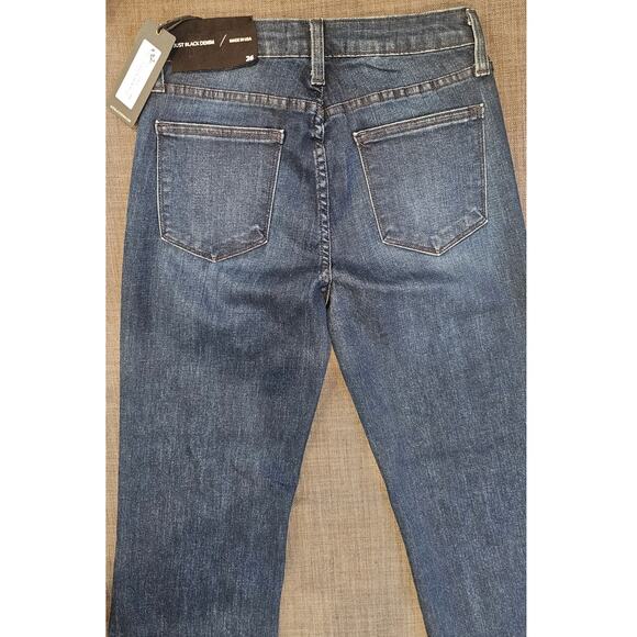 NWT Just Black Denim Hem Cutout Slim Crop Bootcut Wideleg Jeans, Sz 26 BP173J - Picture 4 of 8